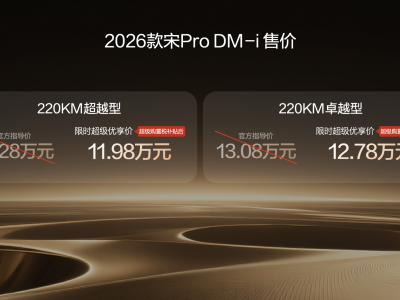 2026款宋Pro DM-i 220km版焕新登场，续航升级科技加码开启家庭出行新体验-知创网